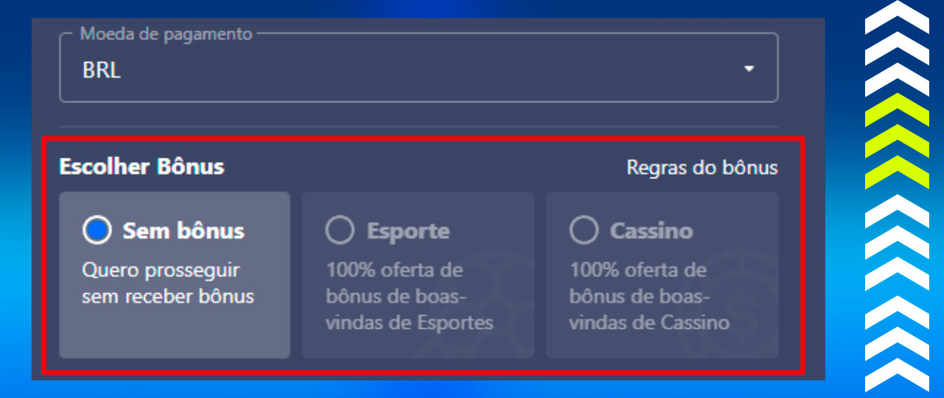 Bônus de registro em cassino ao vivo
